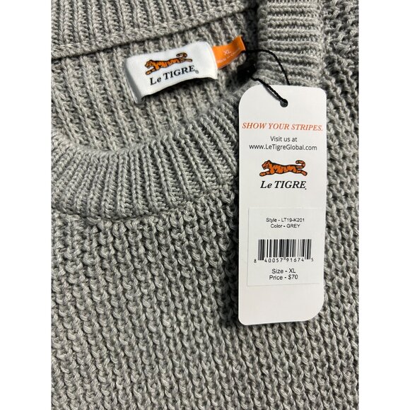 Le Tigre Mens Colorblock Sweater Embroidered Logo Crewneck Knit Sizes Small - XL - Picture 9 of 13